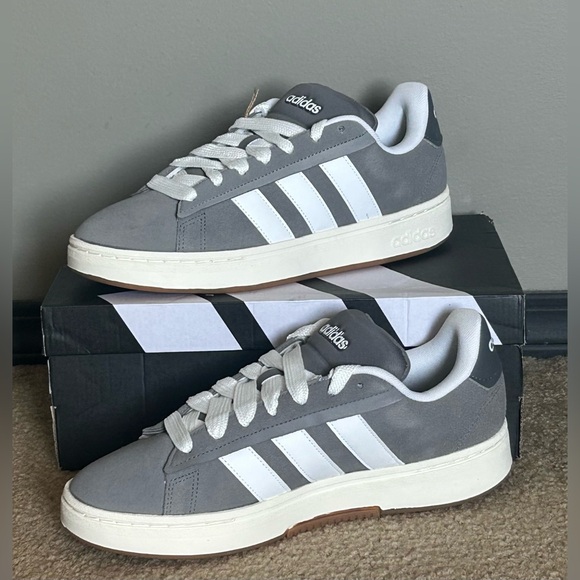 Adidas Men's Grand Court Alpha 00s Classic Gray and White Sneakers size 11 - Picture 4 of 12